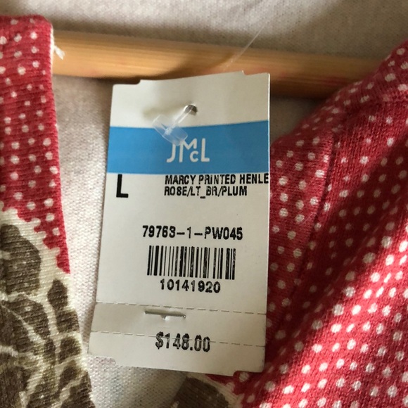 J. McLaughlin Red Marcy Printed Henley - Picture 7 of 7